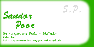 sandor poor business card